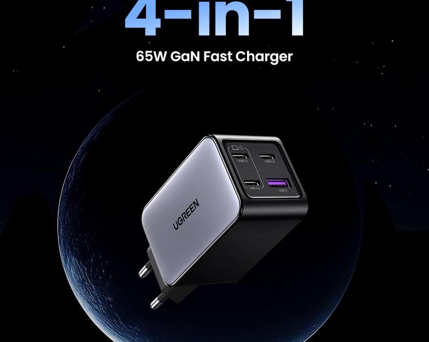 Компактное четырехпортовое зарядное устройство Ugreen X559 GaN Nexode 65W / Зарядки, аккумуляторы и т.п. / iXBT Live